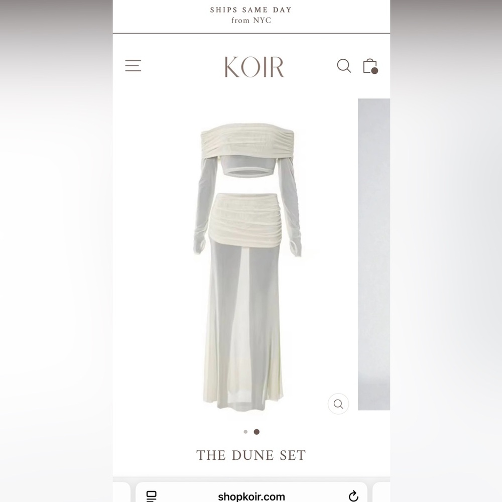 KOIR Off-Shoulder top + skirt SET - Picture 8 of 8